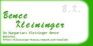 bence kleininger business card